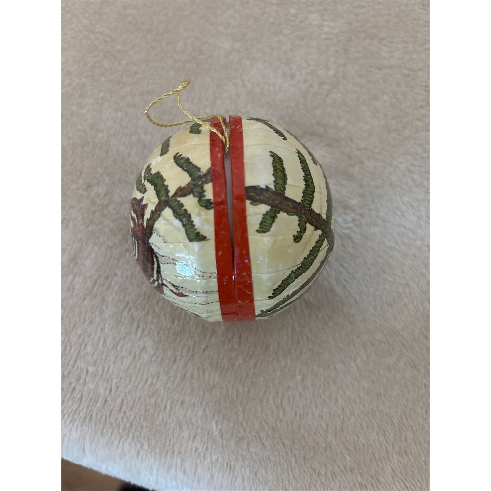 Lot Of 2 Vintage Paper Mache Christmas Ornaments From West Germany - Picture 5 of 10